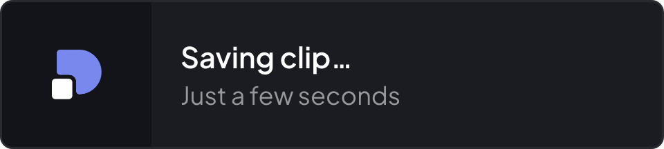 Clip being saved