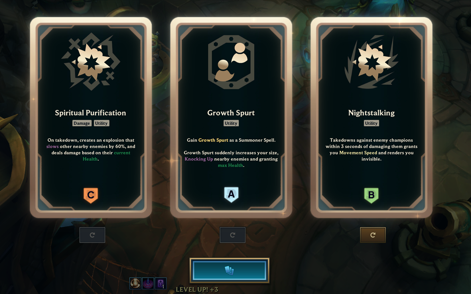 Augment tiers on the Mayhem pick screen